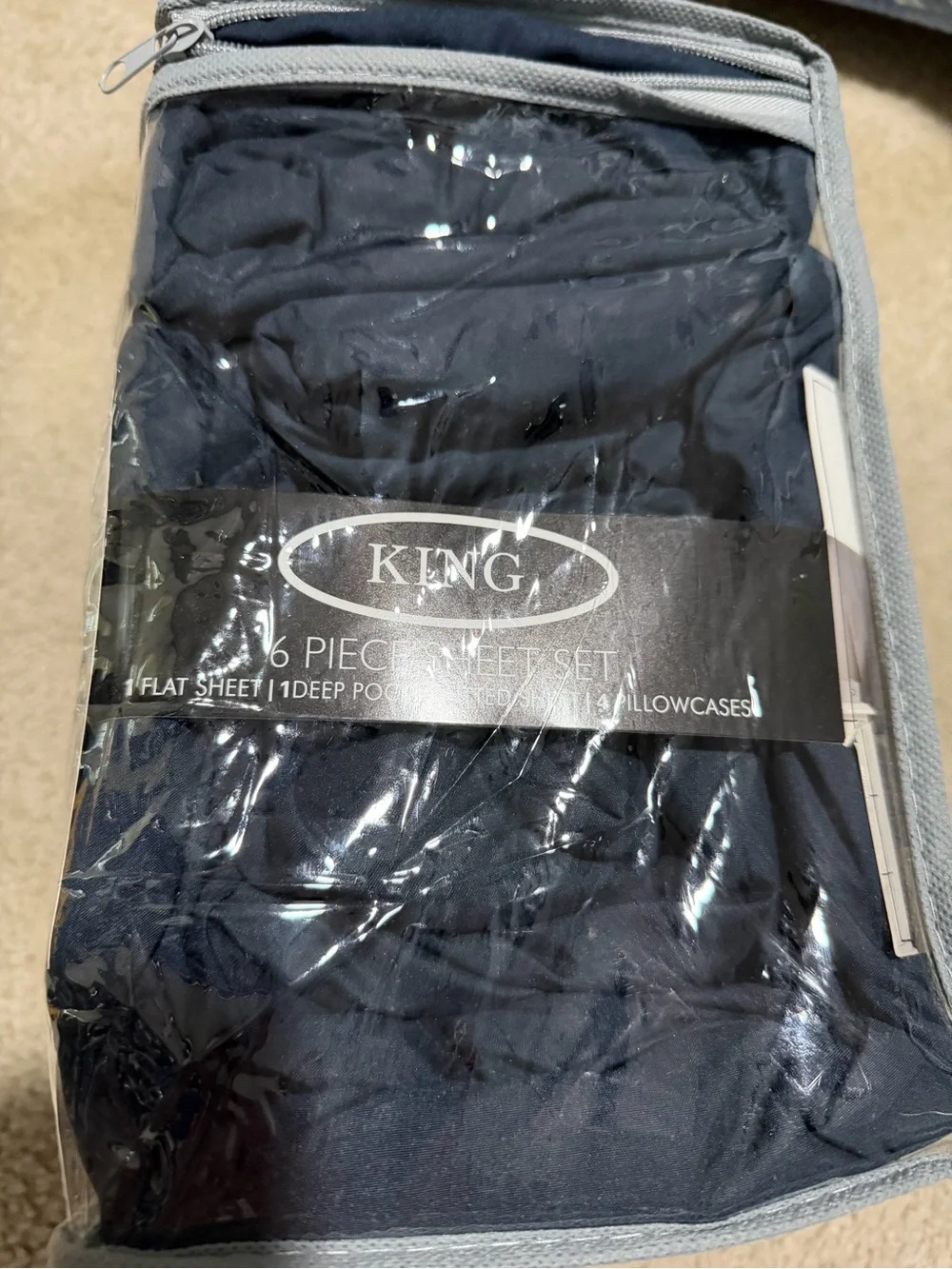 Ashley Taylor Bamboo Essence Ultra Plush Deep Navy Sheet Set King New